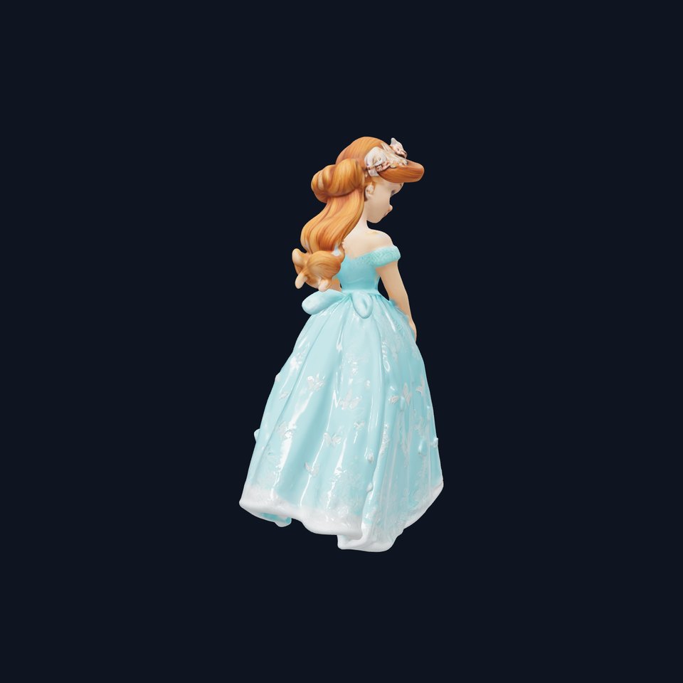 Princess Character Model Pack with Elegant Dress and Flowers